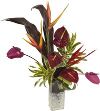 anthurium and heliconia bouquet