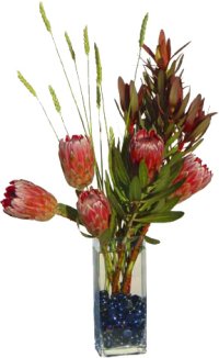 pink ice and safari sunset protea bouquet